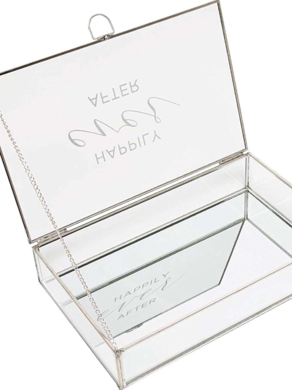 “Happily Ever After” Glass Keepsake Box For Weddings, Memories, etc.
